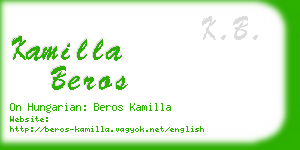 kamilla beros business card